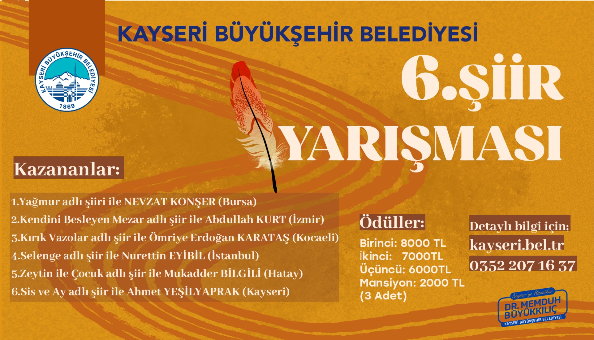 Kayseri Büyükşehir Belediyesi 6. Şiir Yarışması