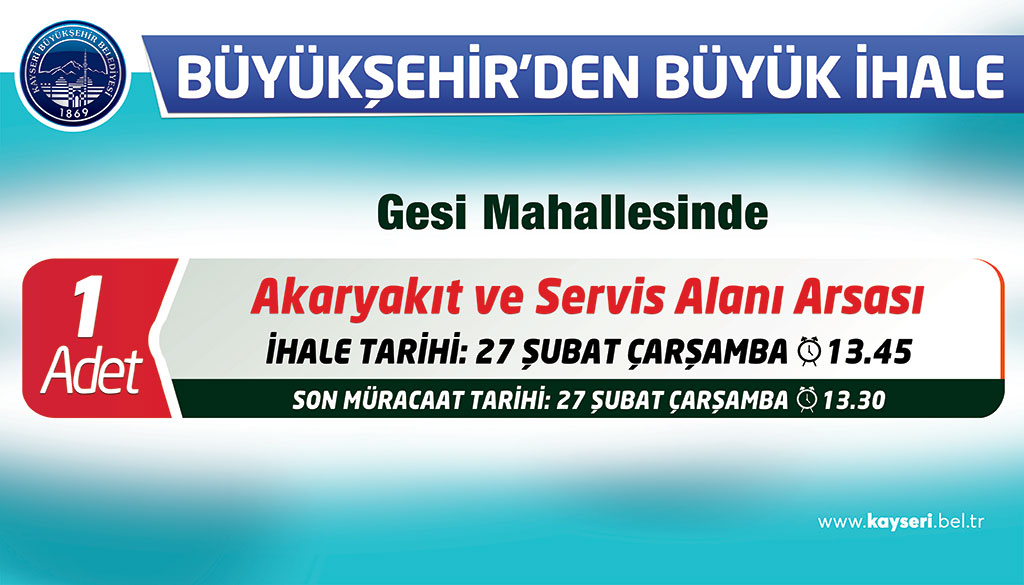 Büyükşehir'den Akaryakıt İstasyonu Arsası
