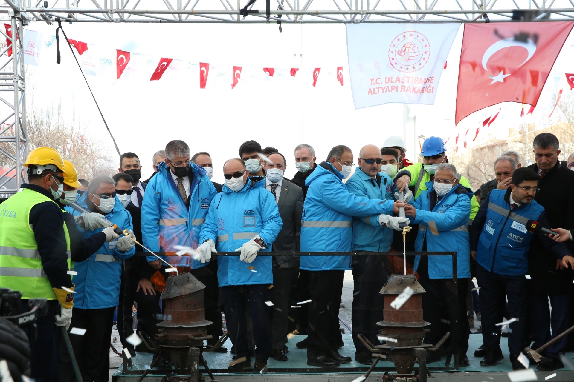 Kayseri Anafartalar-Şehir Hastanesi-Mobilyakent Tramvay Hattı İlk Ray Kaynak Töreni Yapıldı
