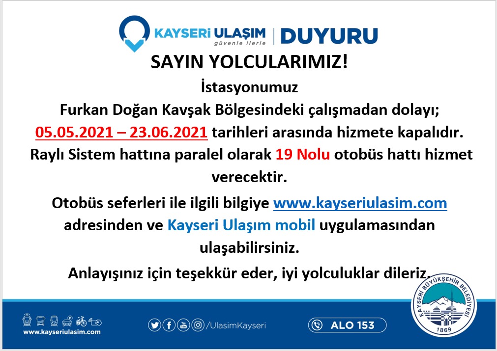 Ulaşım A.Ş.’den Önemli Duyuru