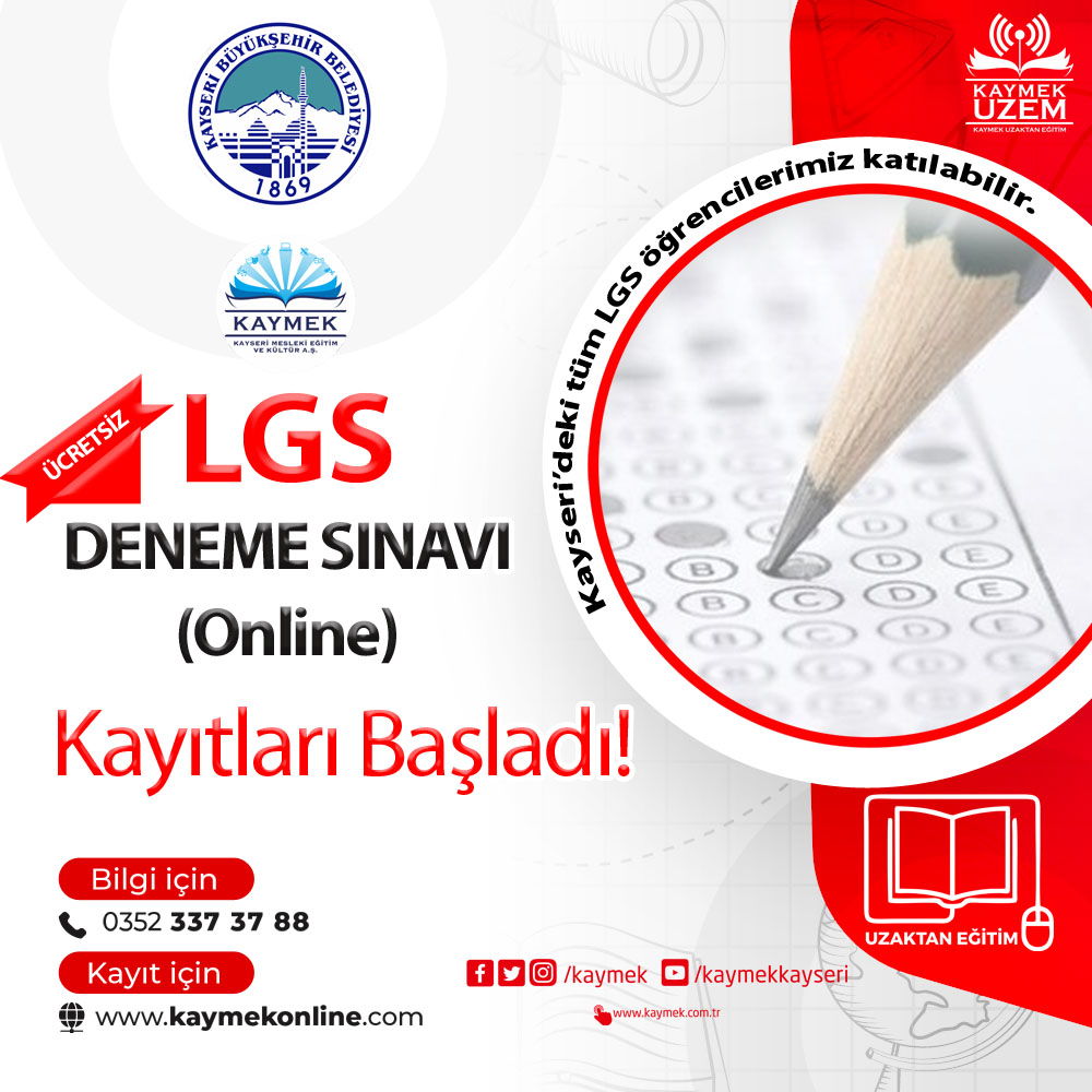 Büyükşehir, KAYMEK UZEM İle İlk Kez LGS Deneme Sınavı Gerçekleştirilecek