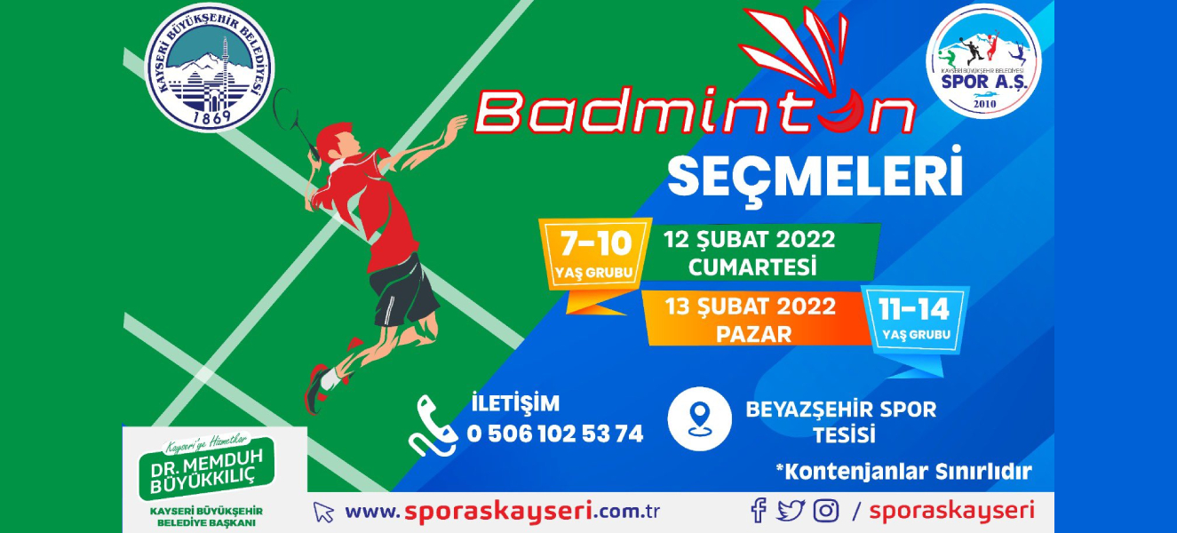 Büyükşehir Spor A.Ş. ‘Badminton’ Seçmeleri Başlıyor