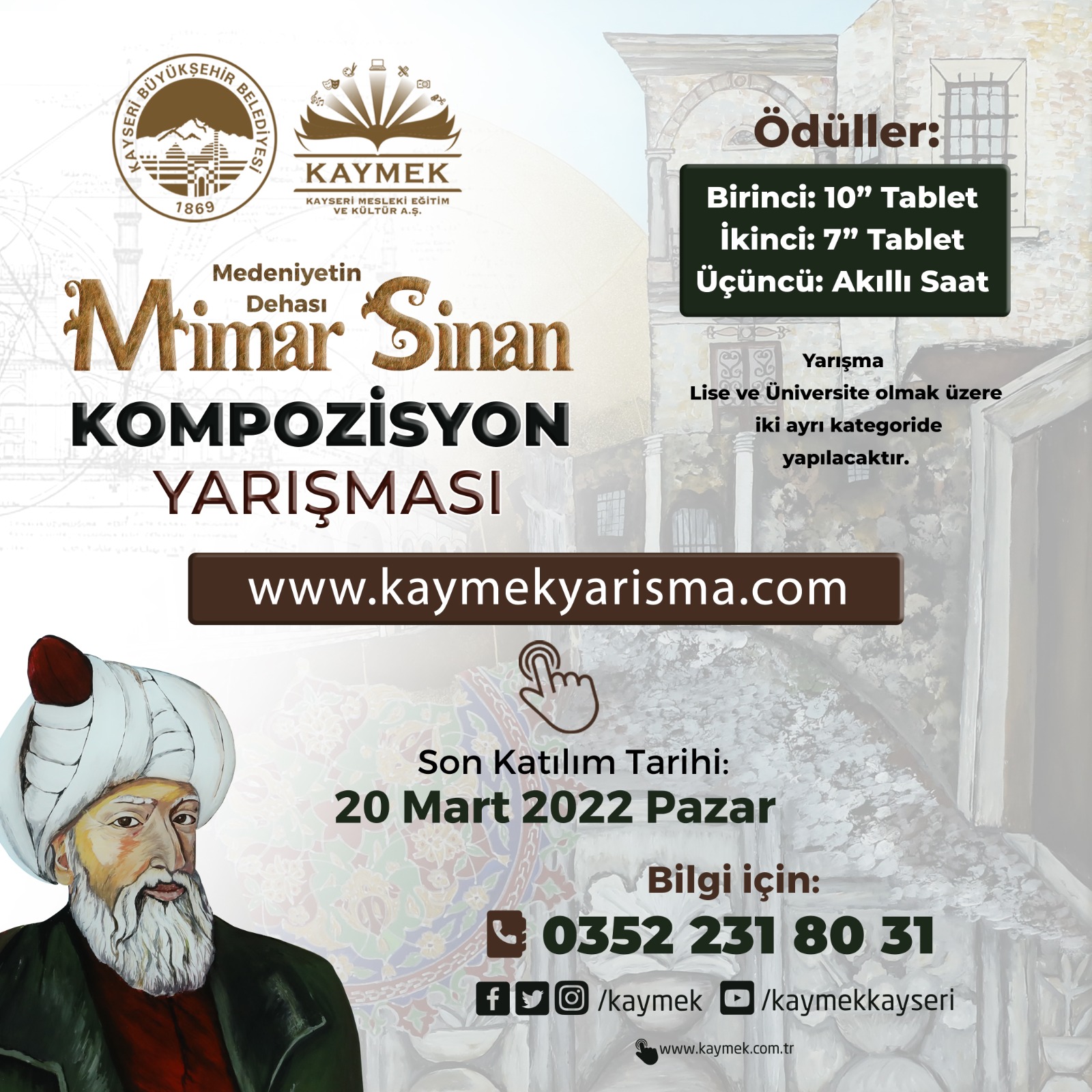 Büyükşehir’den “Medeniyetin Dehası Mimar Sinan” Kompozisyon Yarışması