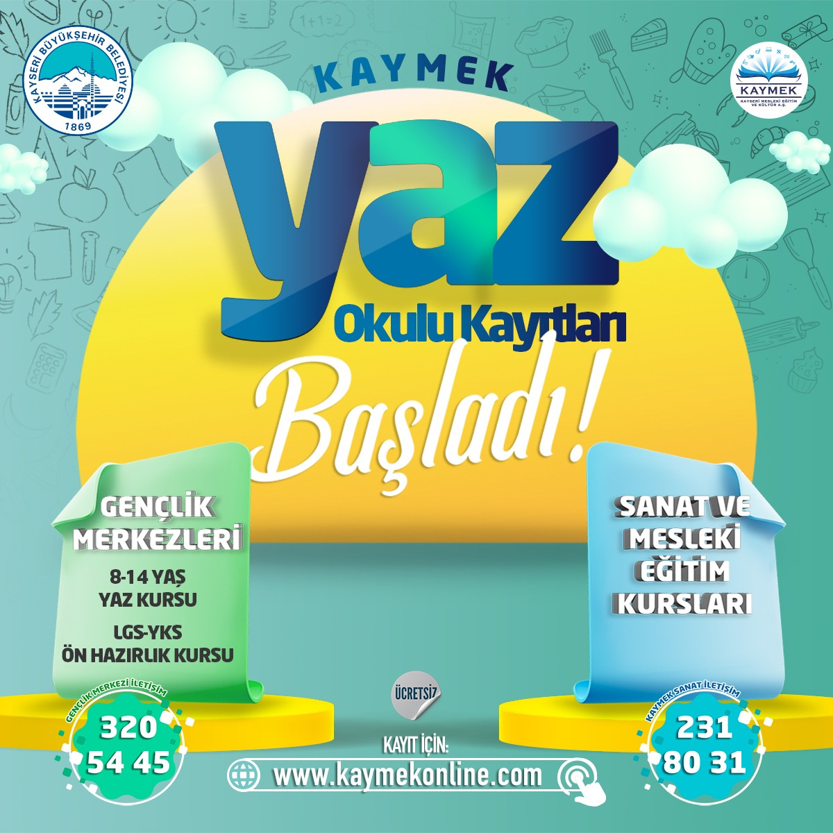 Büyükşehir KAYMEK’in Yaz Okulu Kayıtları Başladı