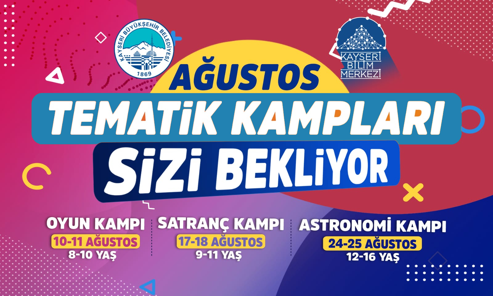 Büyükşehir’in Ağustos Tematik Kampları İçin Kayıtlar Başladı