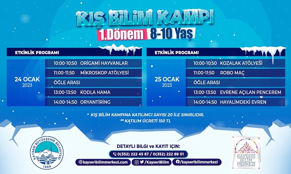 Büyükşehir’den Kış Bilim Kampı