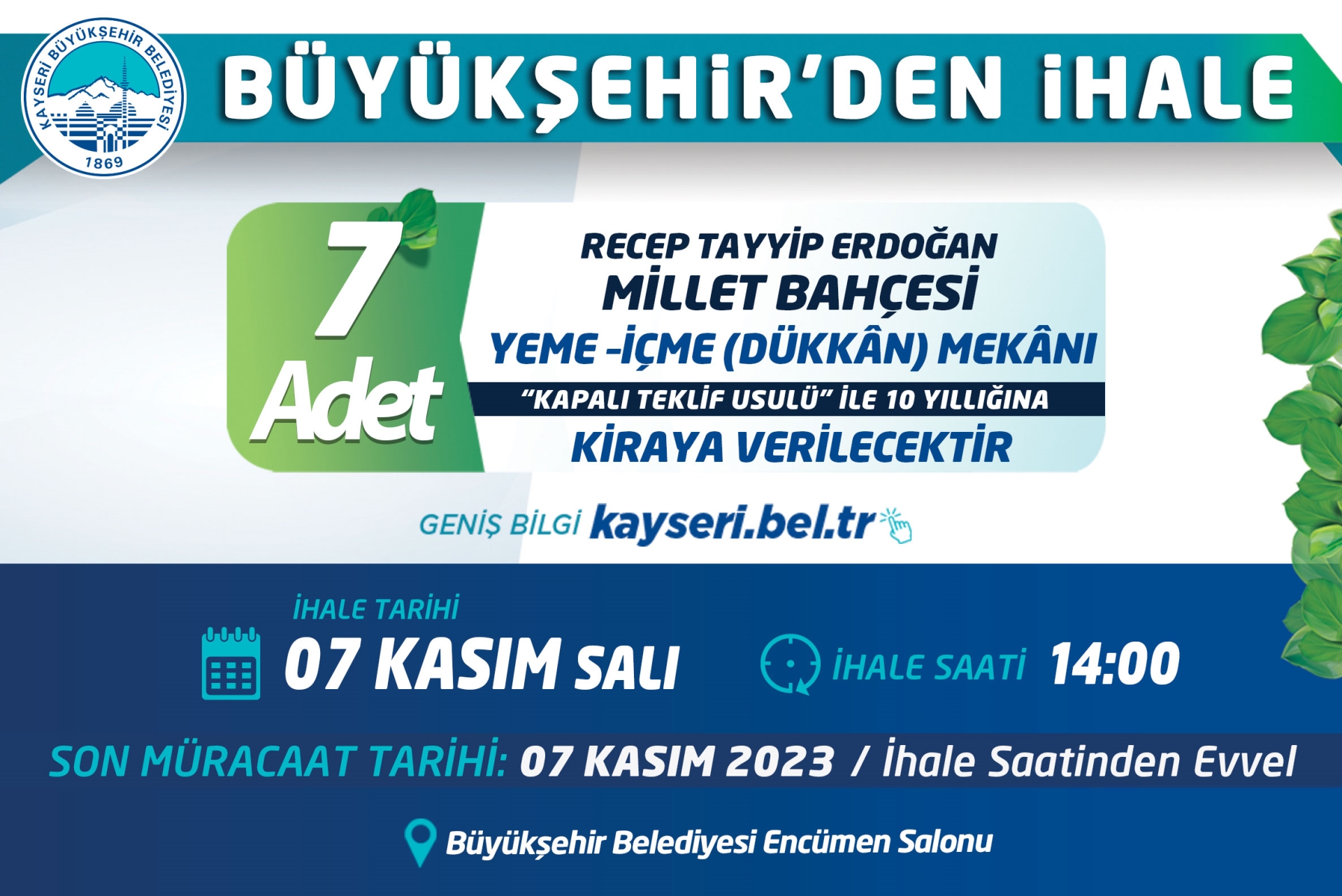 Büyükşehir’den İhale