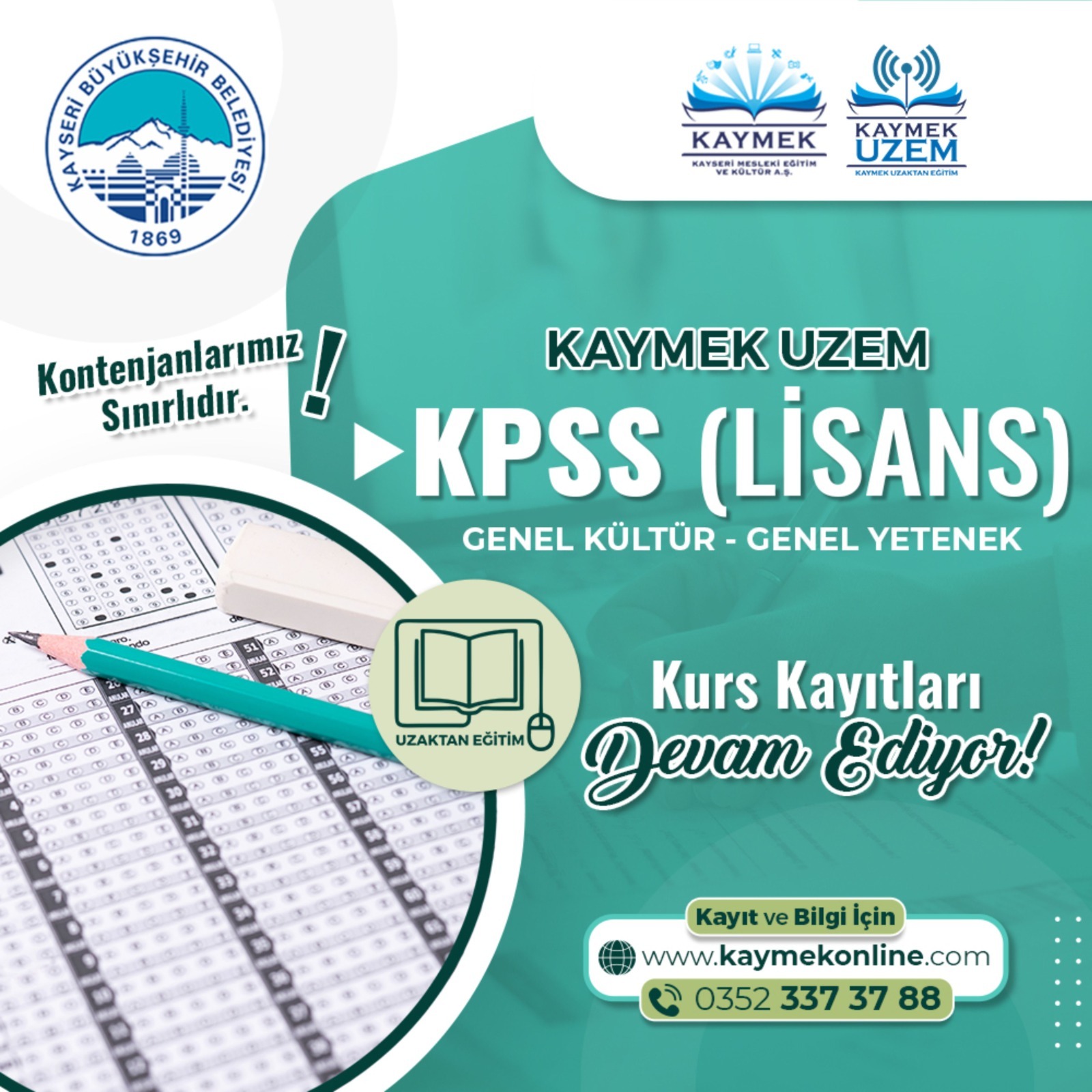 KAYMEK UZEM’in Kurs Kayıtları Devam Ediyor