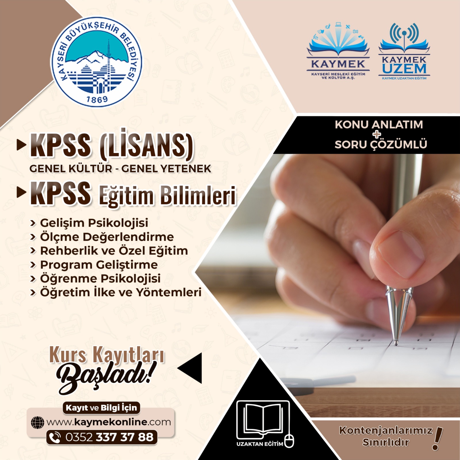 Büyükşehir KAYMEK, KPSS Yolunda Binlerce Hayalin En Güçlü Destekçisi