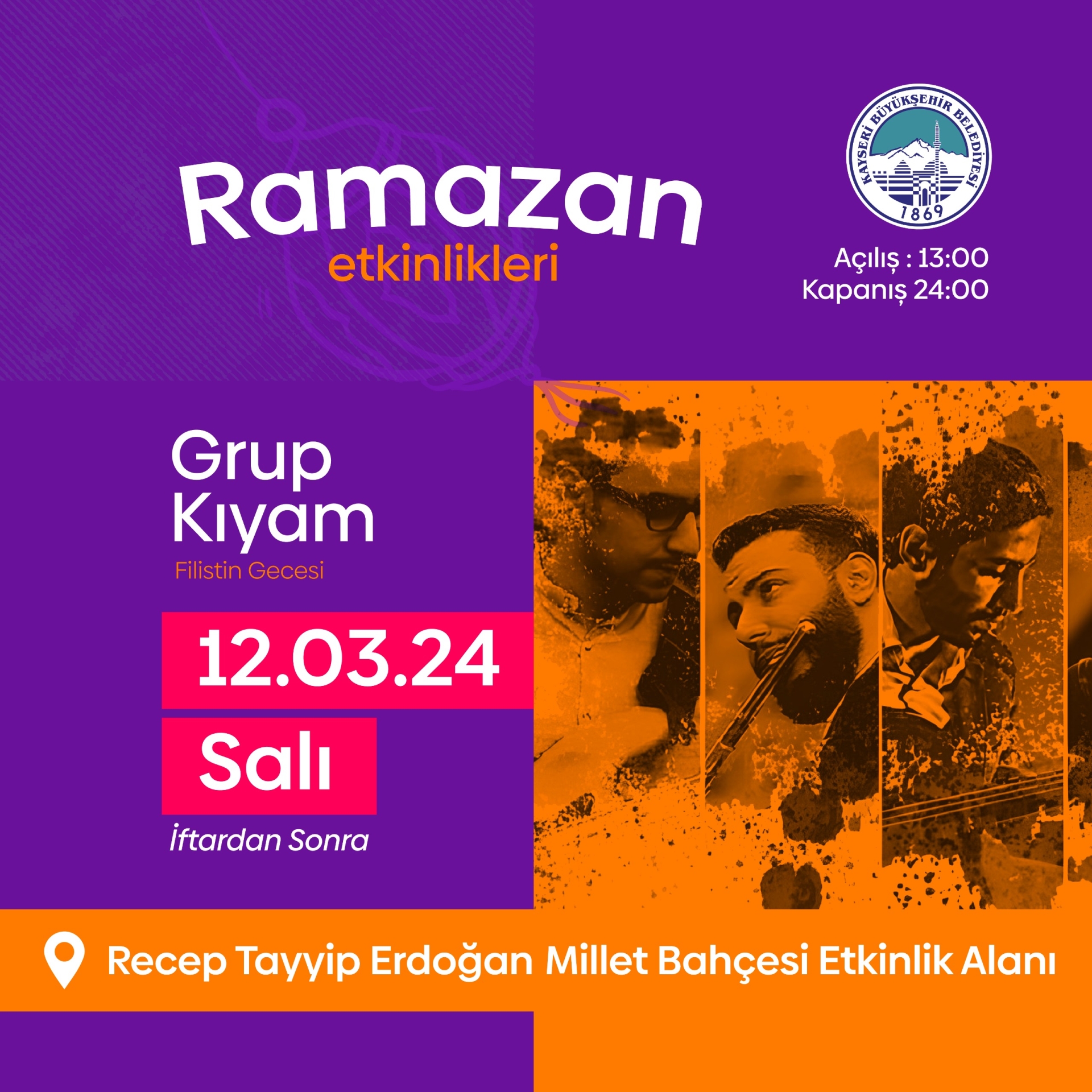Büyükşehir’in Ramazan Etkinlikleri, “Filistin Gecesi” ile Millet Bahçesi’nde Başlıyor