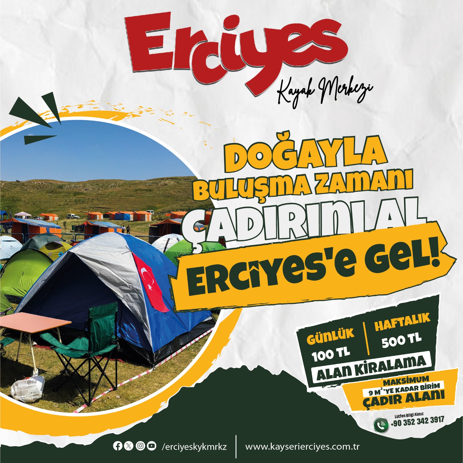 Büyükşehir'in Erciyes Kayak Merkezi'nde Doğayla Buluşma Zamanı