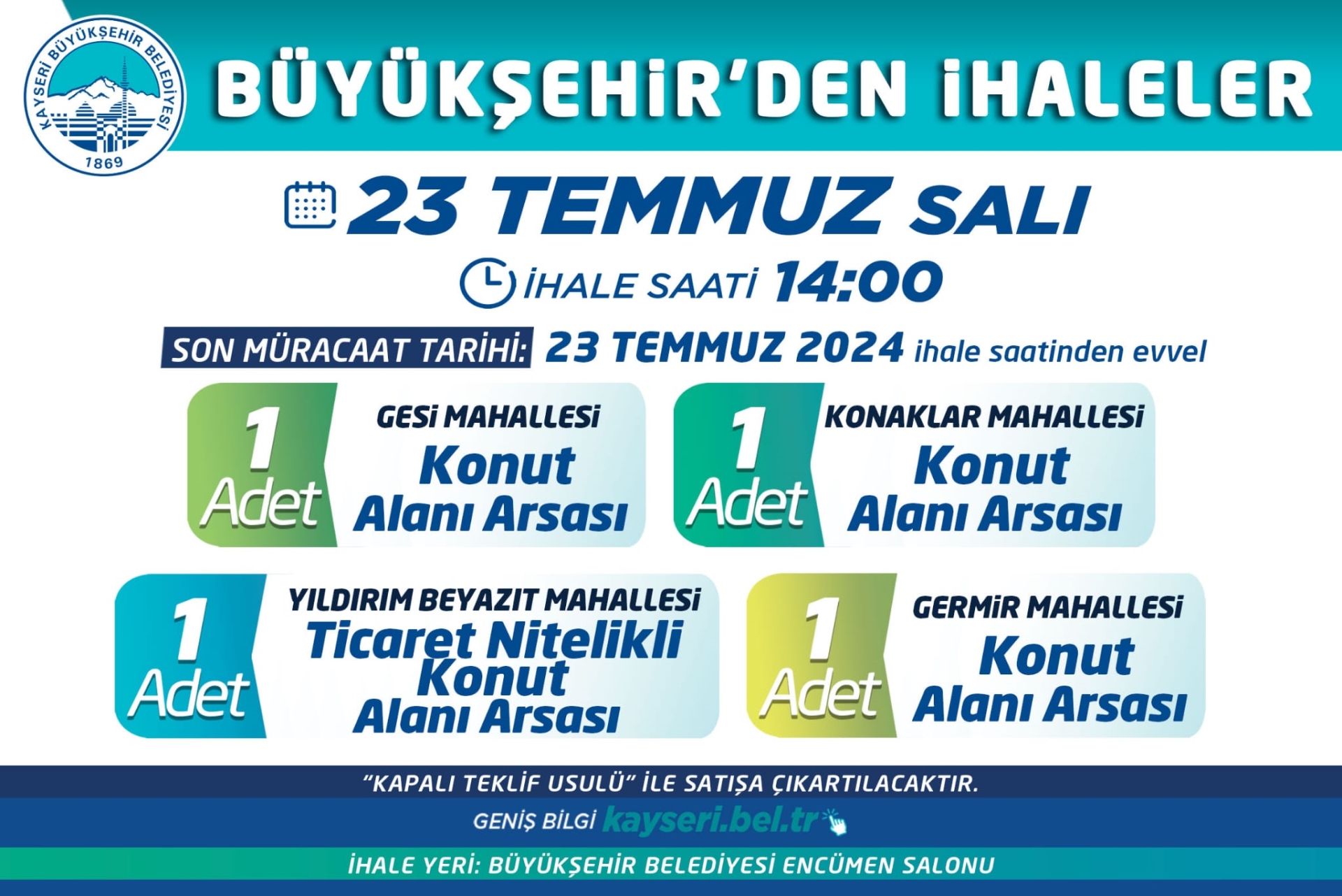 Büyükşehir’den İhale
