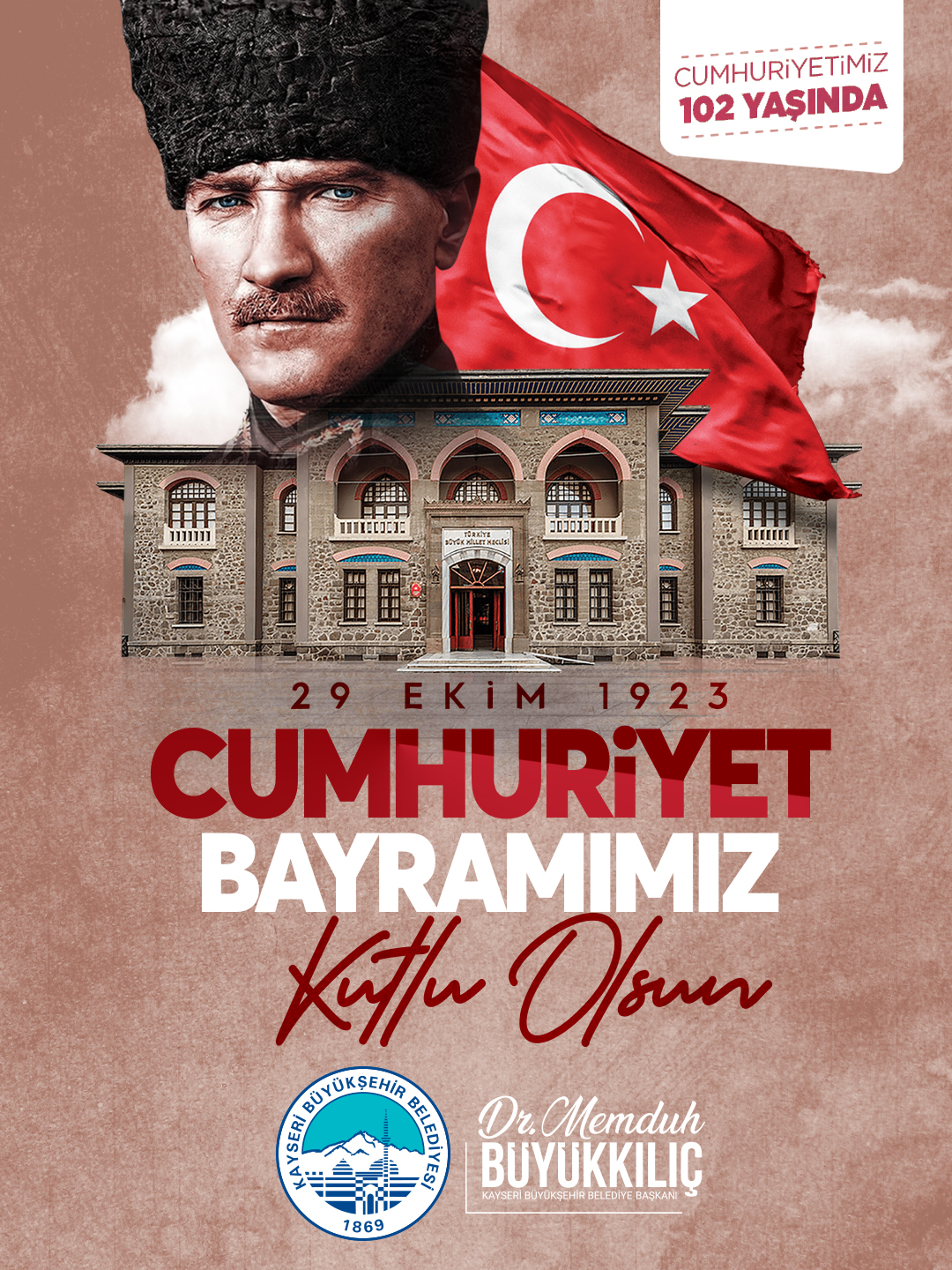 Başkan Büyükkılıç’tan Cumhuriyetin 102. Yılı Mesajı