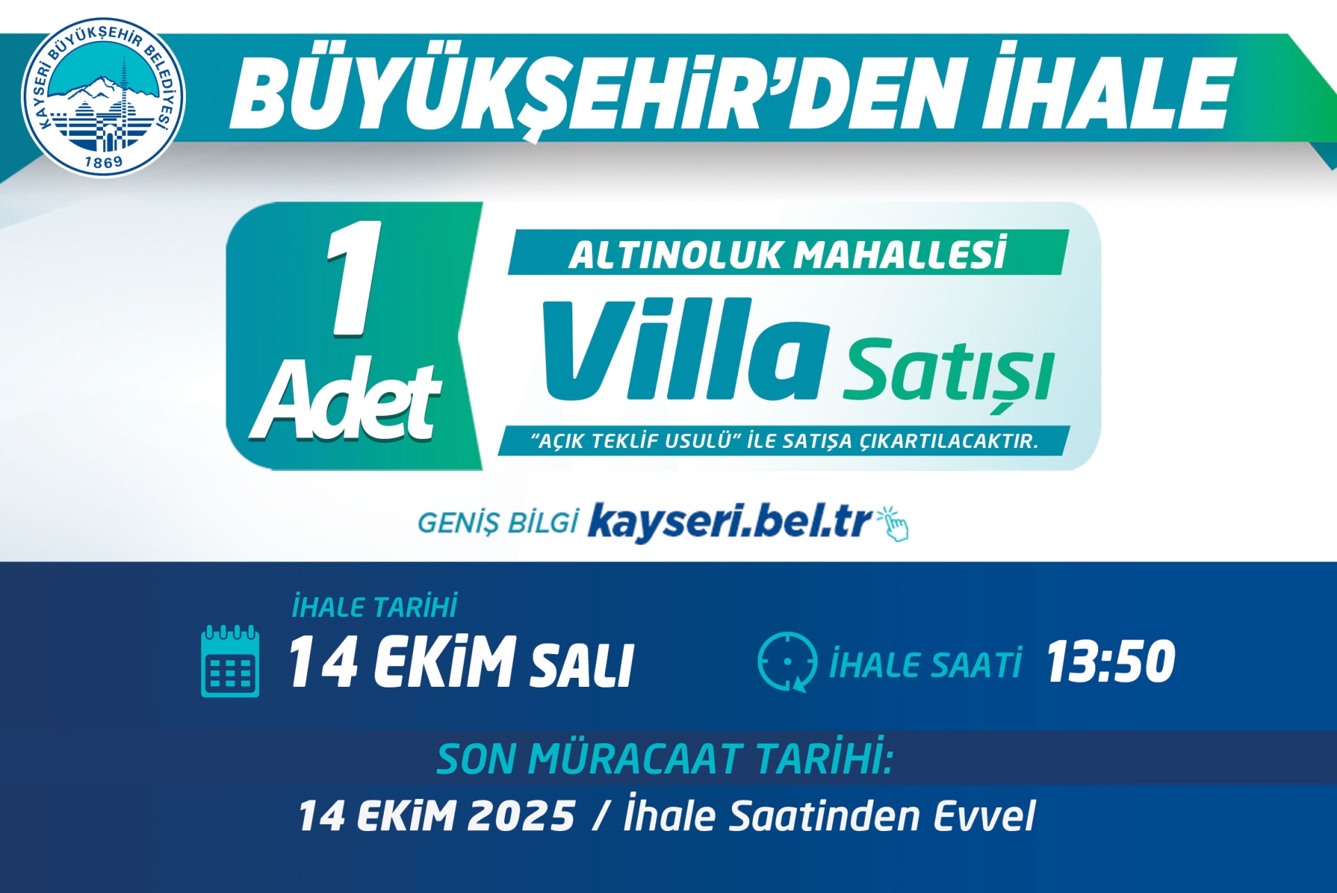 Büyükşehir Belediyesi’nden İhale