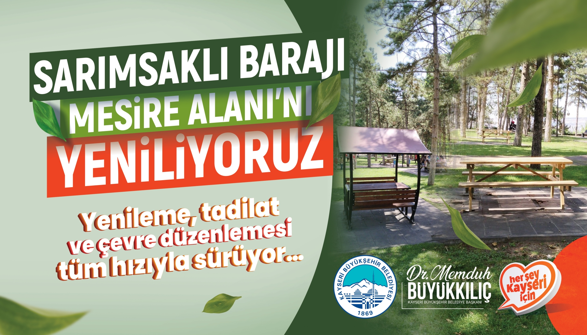 Büyükşehir, Sarımsaklı Barajı Mesire Alanı’nı Yeniliyor