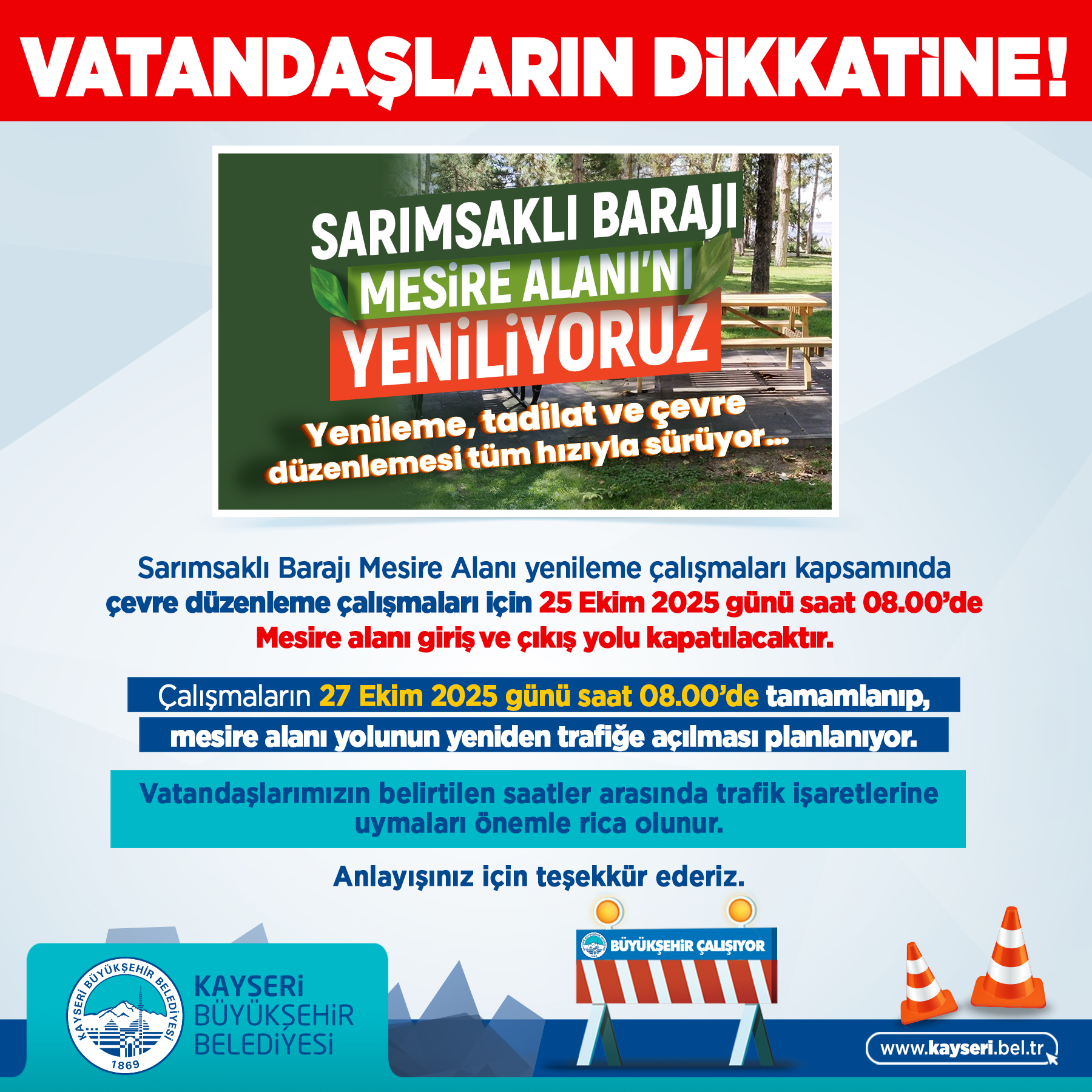 Büyükşehir'den Vatandaşlara Önemli Uyarı