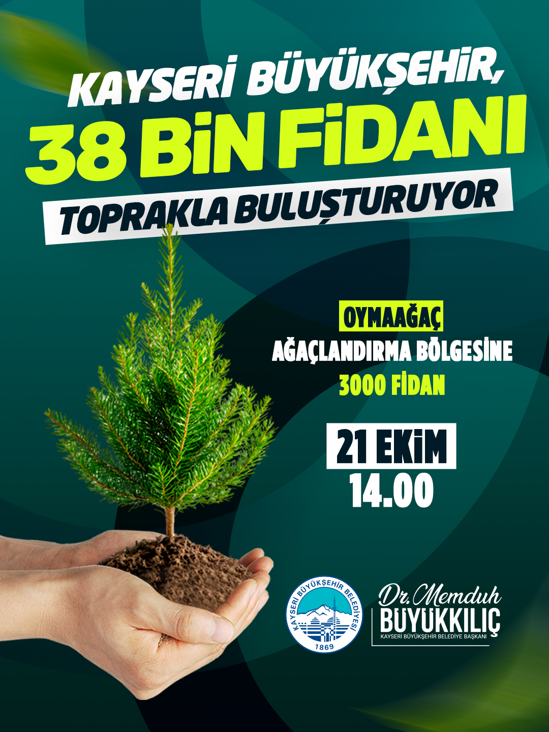 Kayseri Büyükşehir, 38 Bin Fidanı Toprakla Buluşturuyor