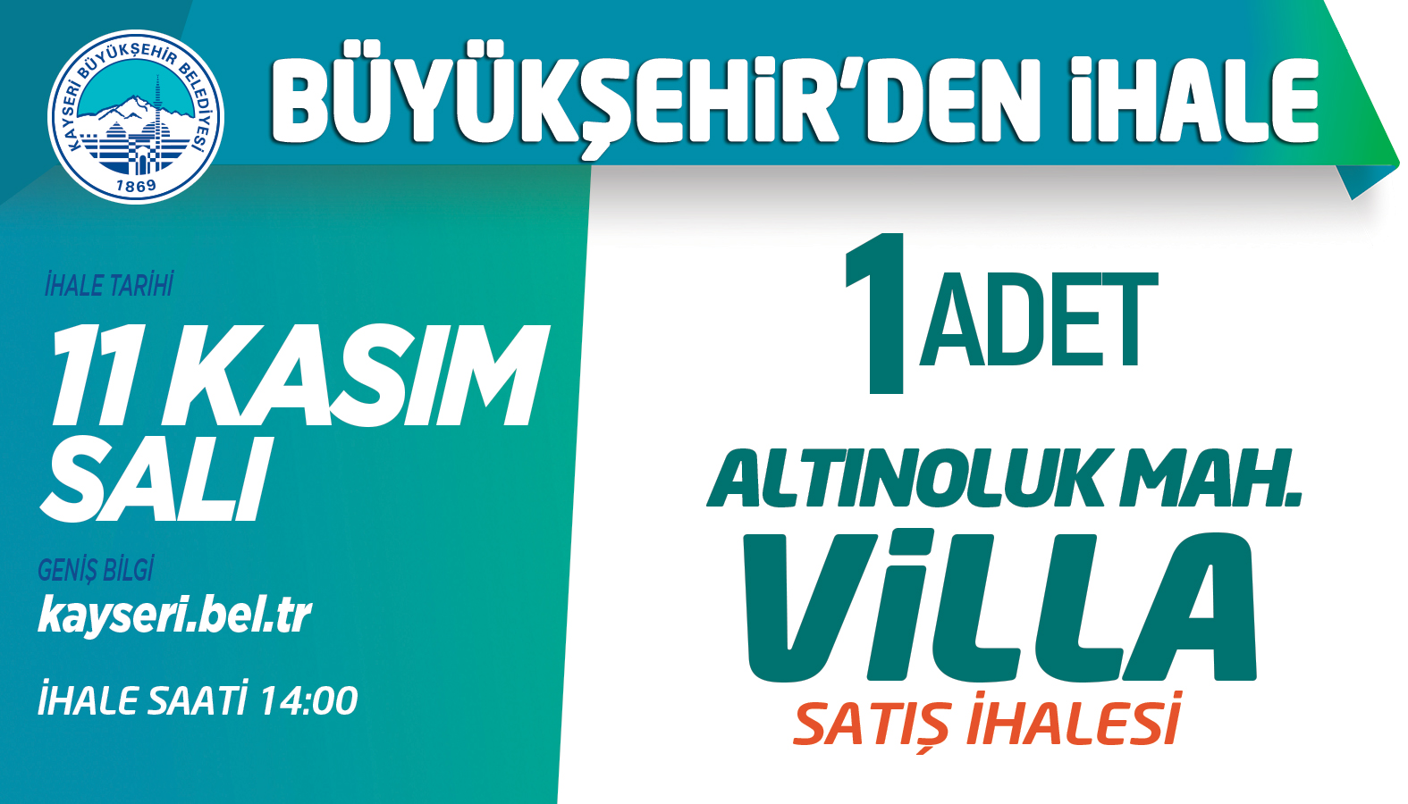 Büyükşehir'den İhale