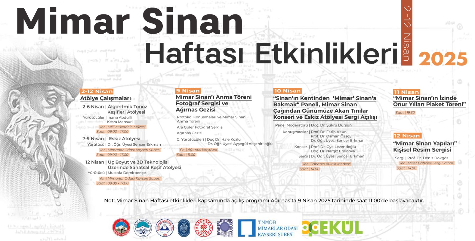 Valilik ve Büyükşehir’den Mimar Sinan Haftası Etkinlikleri