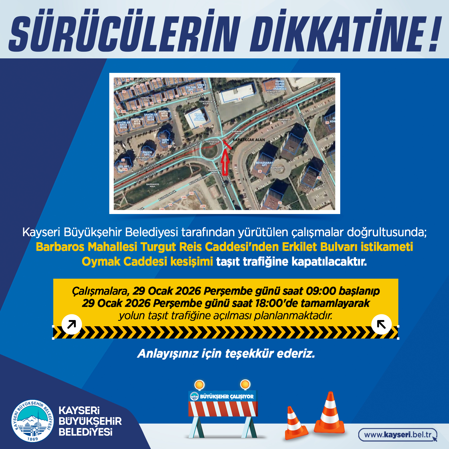 Büyükşehir’den Sürücülere Uyarı!
