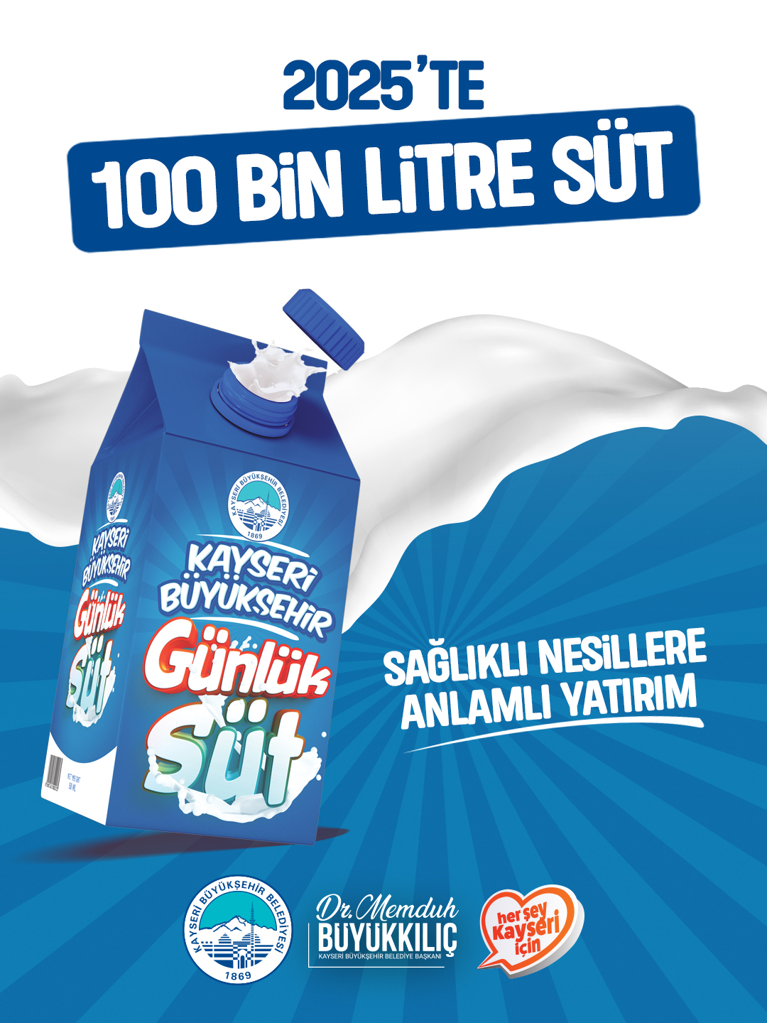 Başkan Büyükkılıç’tan 22 Milyon TL’yi Aşkın Gönüllere Dokunan Yatırım: Miniklere Süt, Ailelere Destek