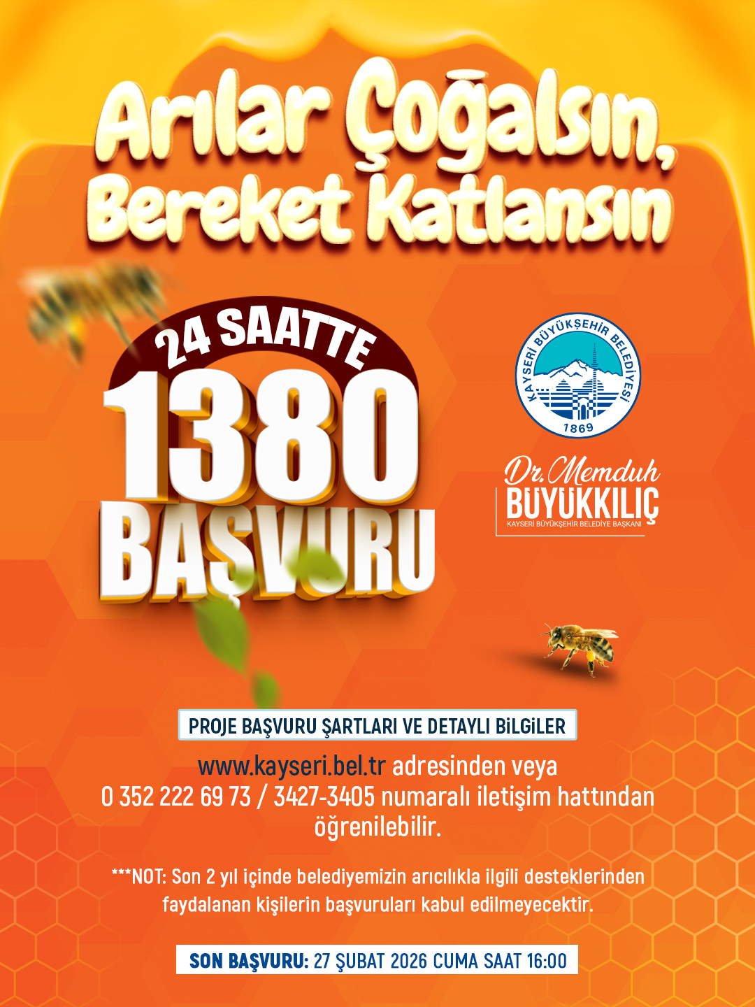 Büyükşehir’in “Arılar Çoğalsın, Bereket Katlansın” Projesi’ne Yoğun İlgi: 24 Saatte 1.380 Başvuru