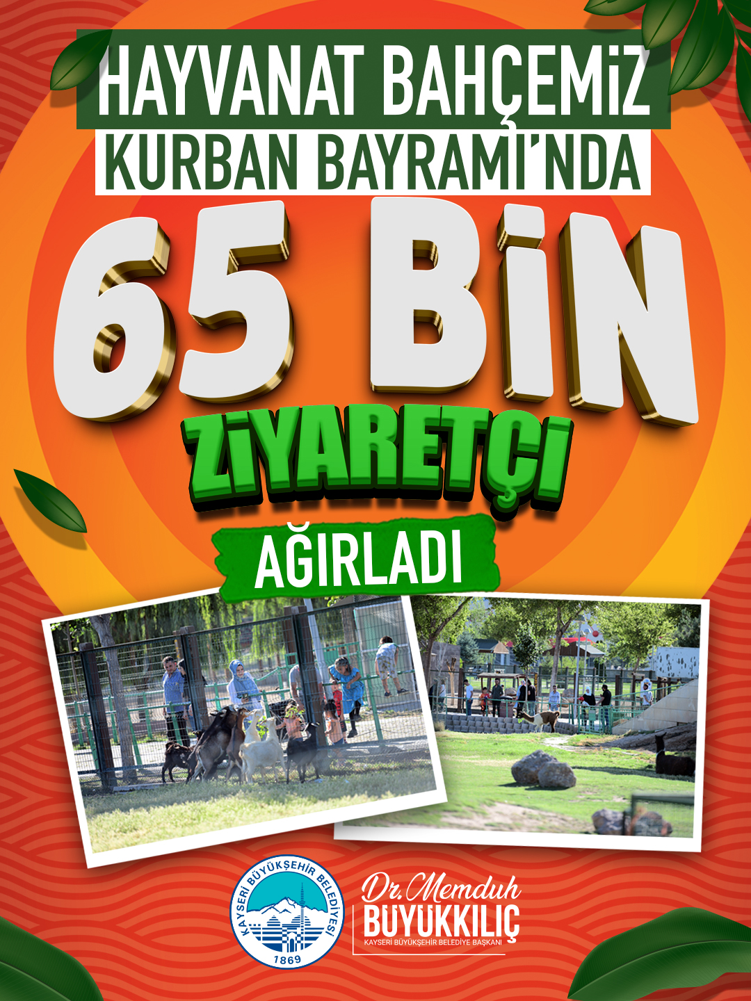 Büyükşehir’in Hayvanat Bahçesi Bayramda 65 Bin Ziyaretçi Ağırladı
