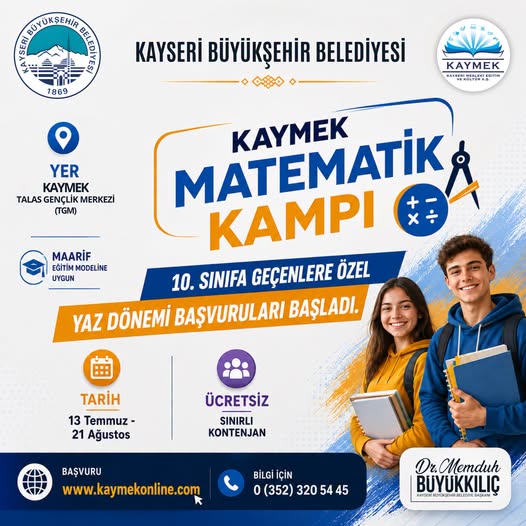 KAYMEK Matematik Kampı'nda Yaz Dönemi Başvuruları Başladı