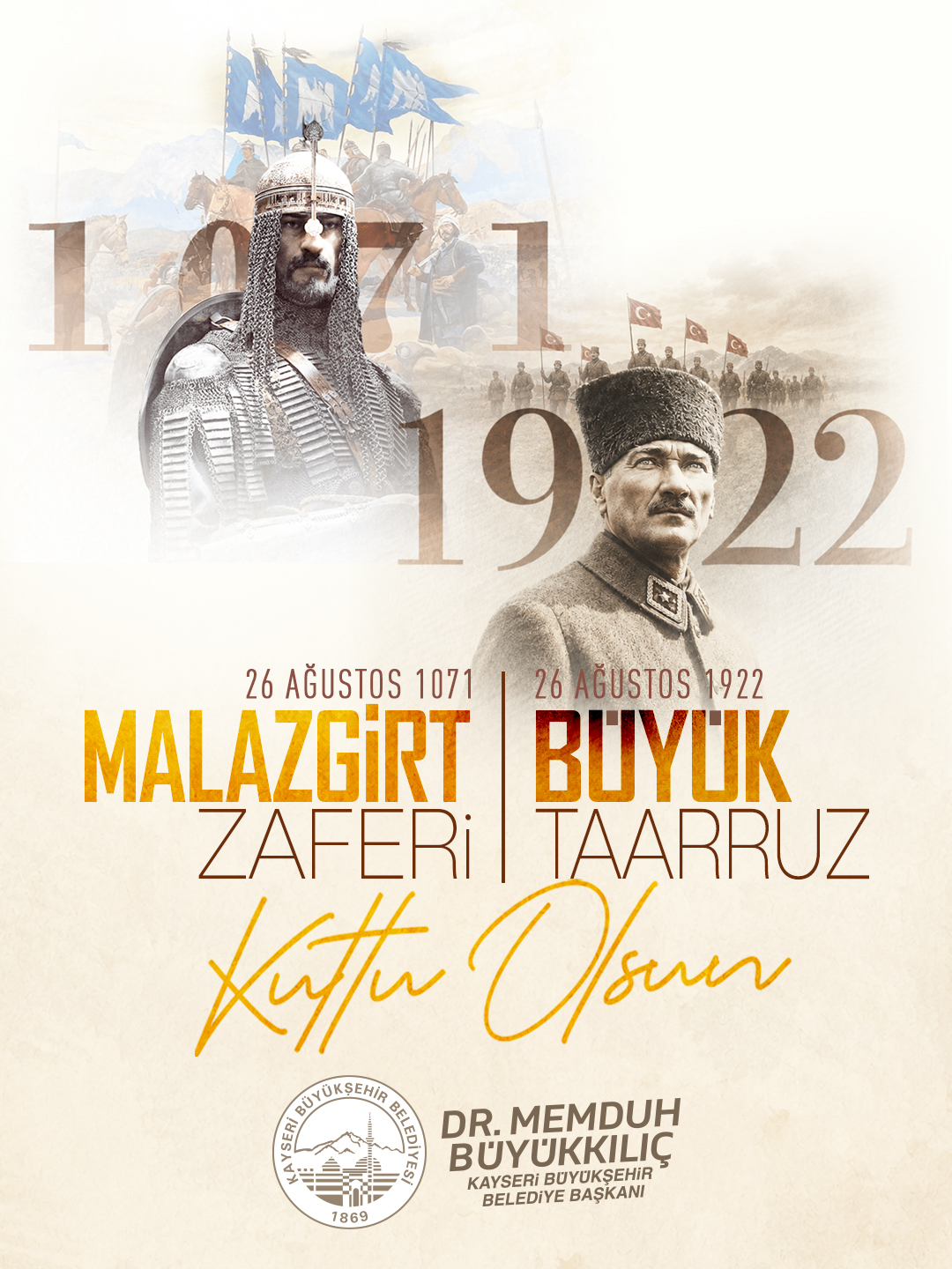 Başkan Büyükkılıç’tan Malazgirt ve Büyük Taarruz Zaferi Mesajı